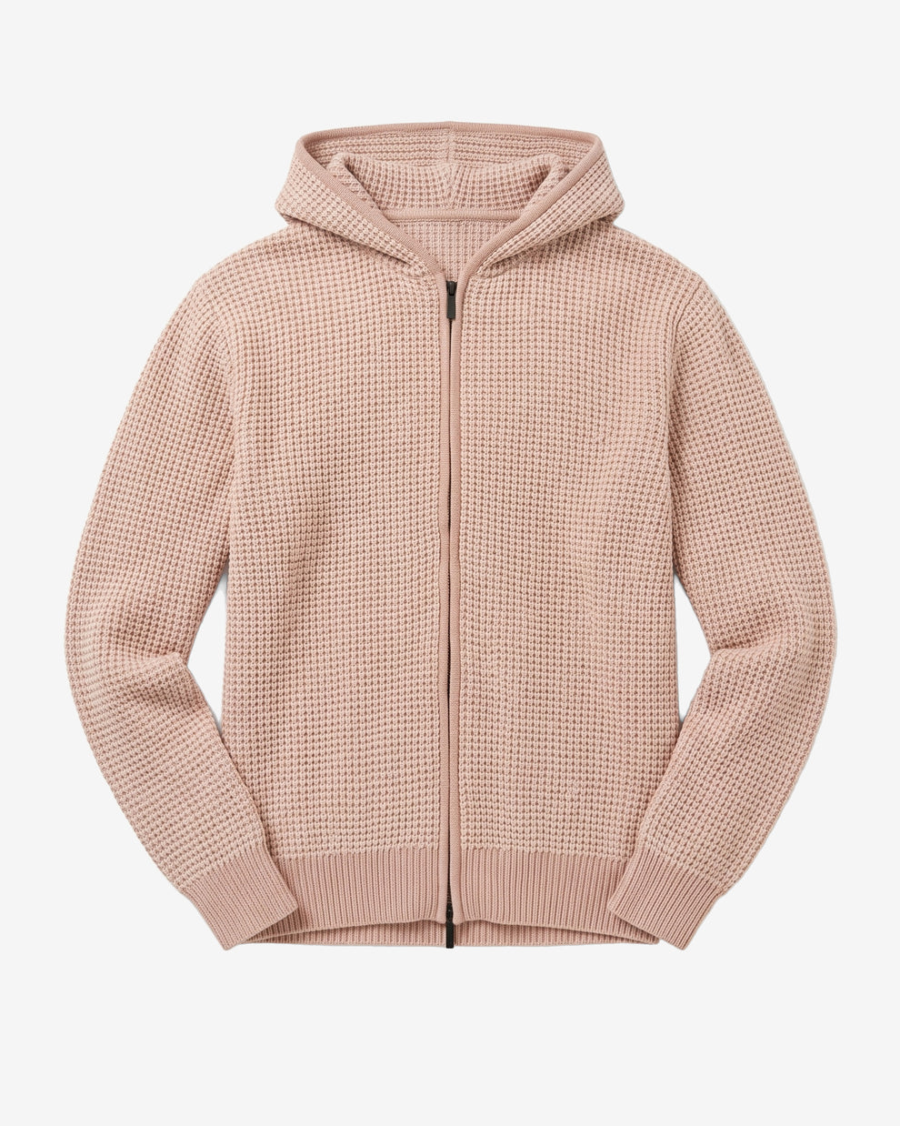 KnowledgeCotton Apparel - MEN Lambswool zip hoodie Knits 1336 Kelp melange