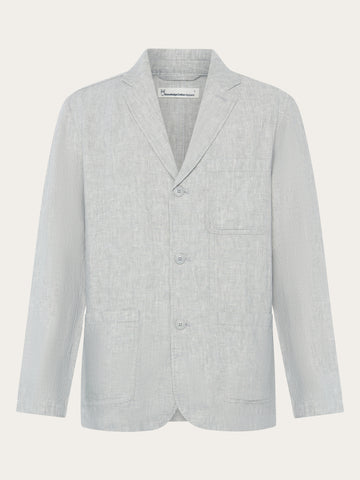 KnowledgeCotton Apparel - MEN Linen blazer Overshirts 1496 Ultimate Grey - Yarndyed