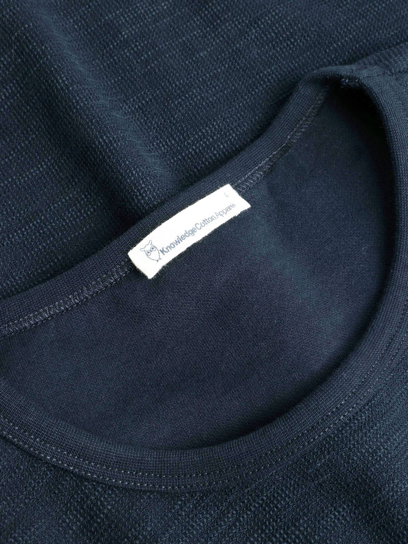 KnowledgeCotton Apparel - MEN Long sleeved structured slub sweat - GOTS/Vegan Sweats 1001 Total Eclipse