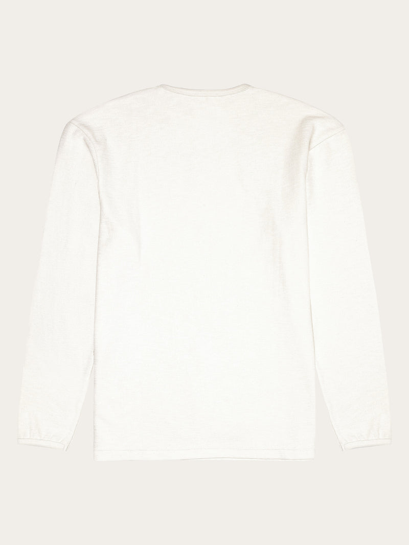 KnowledgeCotton Apparel - MEN Long sleeved structured slub sweat - GOTS/Vegan Sweats 1387 Egret