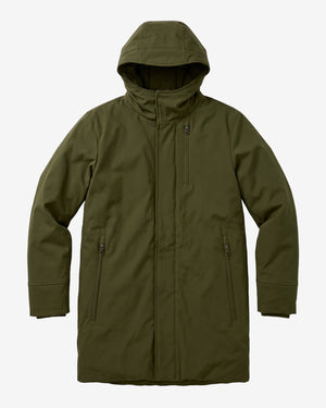 KnowledgeCotton Apparel - MEN Long soft shell jacket CLIMATE SHELL™ Jackets 1090 Forest Night