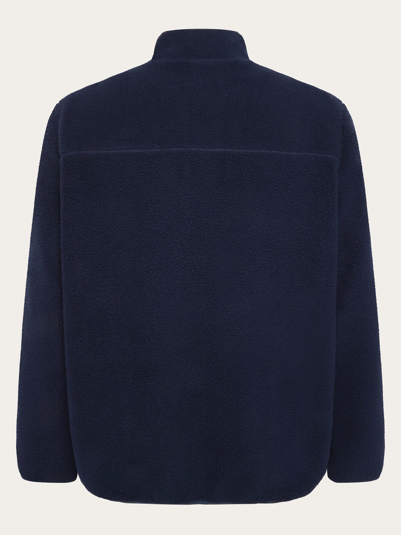 KnowledgeCotton Apparel - MEN Loose Fit Zip Fleece - GRS/Vegan Fleeces 1412 Night Sky