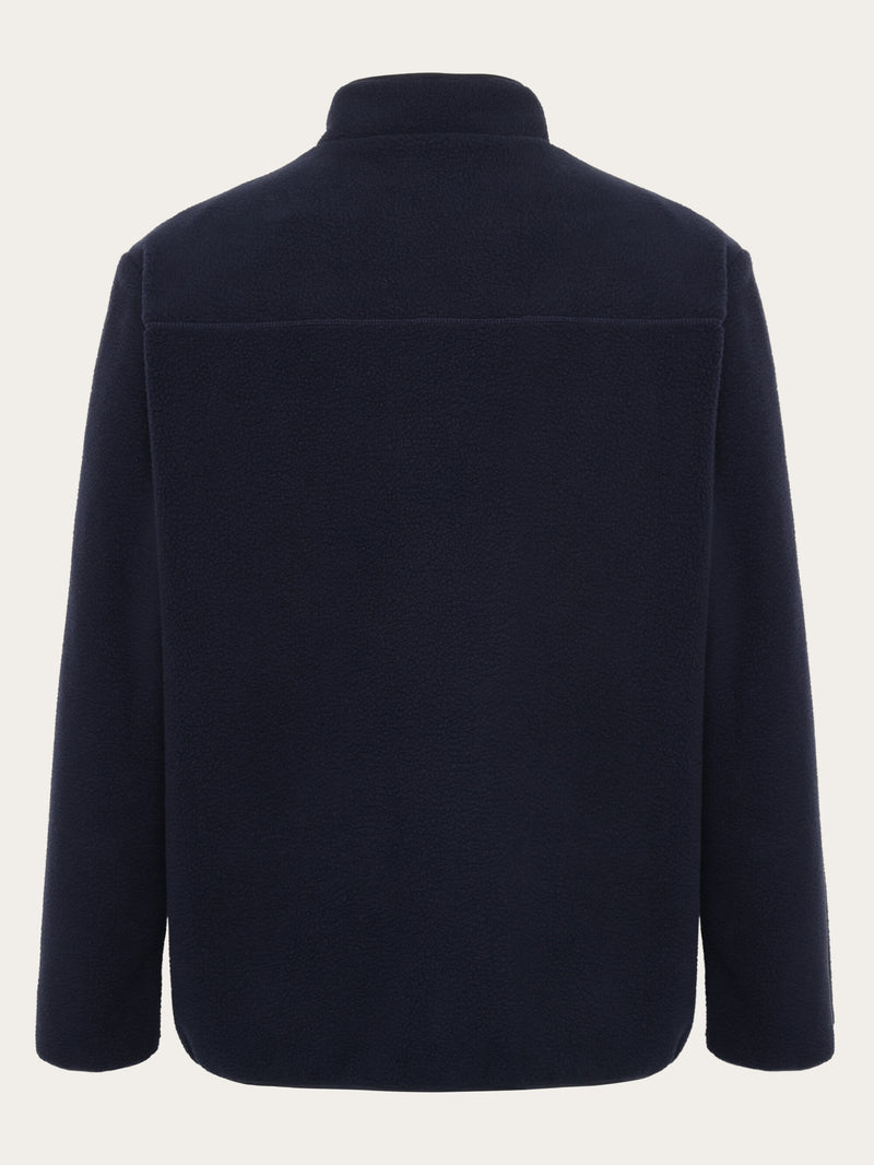 KnowledgeCotton Apparel - MEN Loose Fit Zip Fleece - GRS/Vegan Fleeces 1412 Night Sky