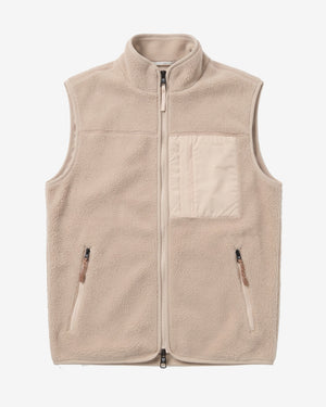 KnowledgeCotton Apparel - UNI Loose Fit Zip Fleece Vest GRS/Vegan Fleeces 1228 Light feather gray