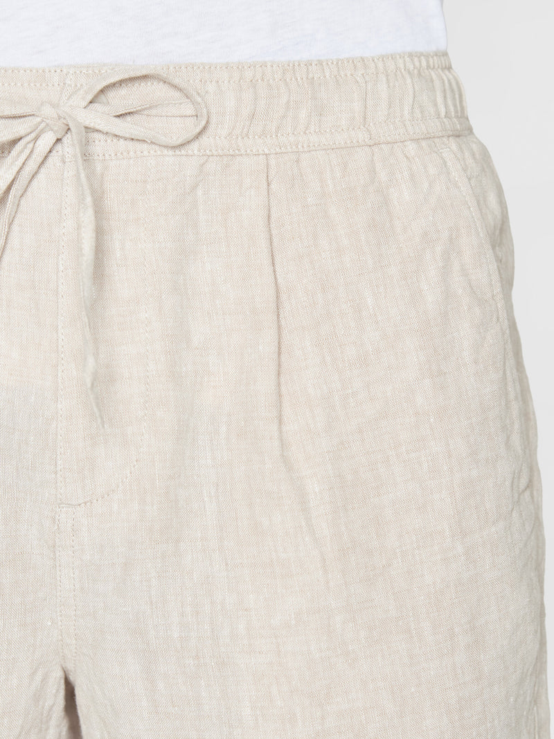 KnowledgeCotton Apparel - MEN Loose Linen shorts Shorts 1449 Yarndyed - Light feather gray