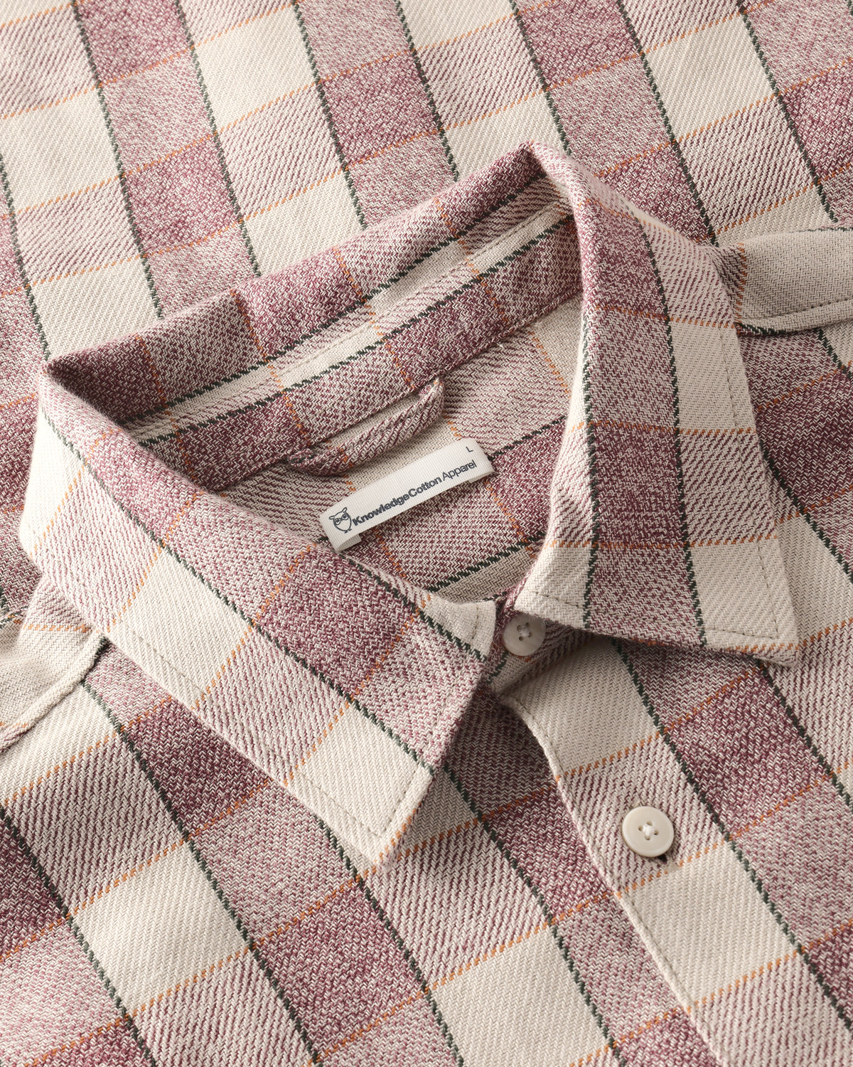 KnowledgeCotton Apparel - MEN Loose check shirt Shirts 7026 Brown check