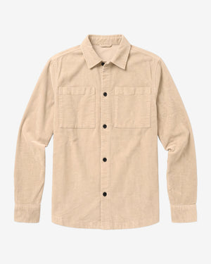KnowledgeCotton Apparel - MEN Loose corduroy overshirt Overshirts 1228 Light feather gray