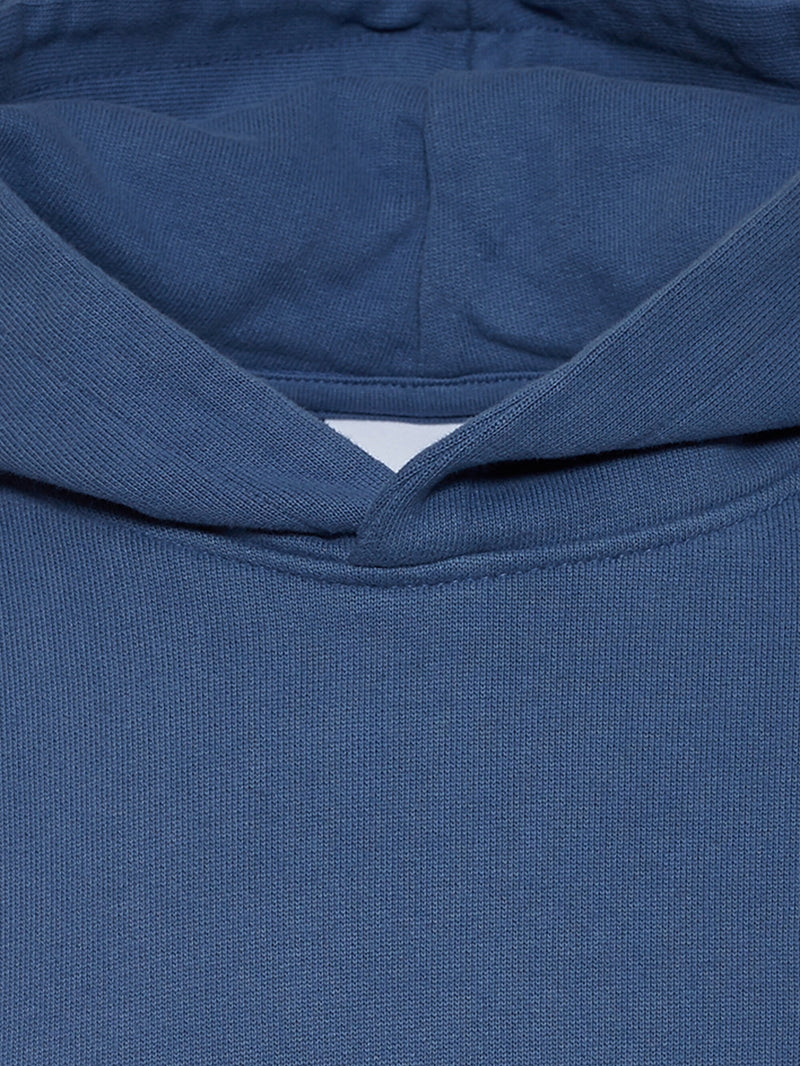 KnowledgeCotton Apparel - YOUNG Loose fit hood sweat with logo embr - GOTS/Vegan Sweats 1432 Moonlight Blue