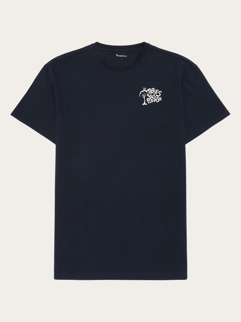 KnowledgeCotton Apparel - MEN Loose fit print t-shirt - GOTS/Vegan T-shirts 1412 Night Sky
