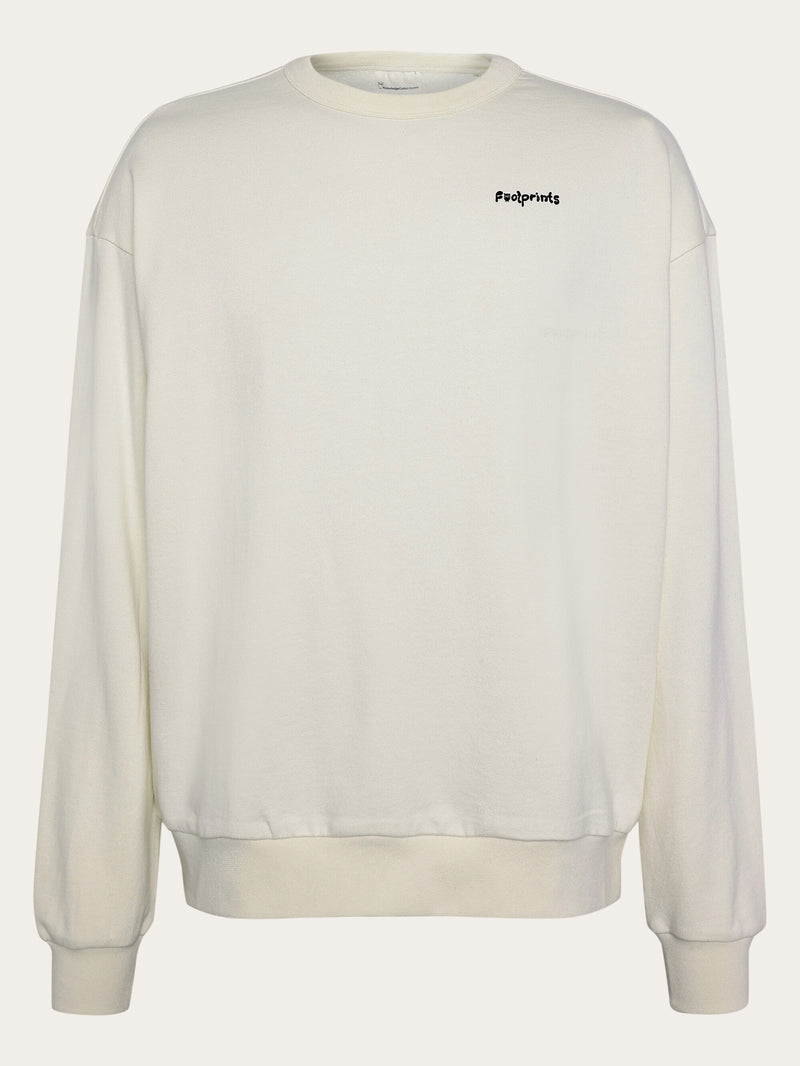 KnowledgeCotton Apparel - UNI Loose fit sweat camping back print - Regenerative Organic Certified™ - GOTS/Vegan Sweats 1387 Egret