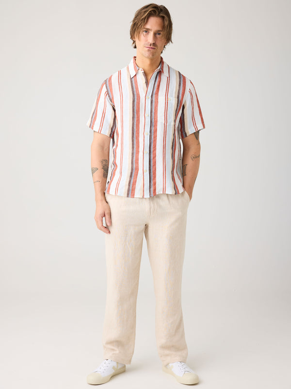 KnowledgeCotton Apparel - MEN Loose linen pant Pants 1449 Yarndyed - Light feather gray