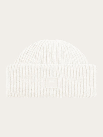 KnowledgeCotton Apparel - UNI Low wool rib beanie Hats 1387 Egret
