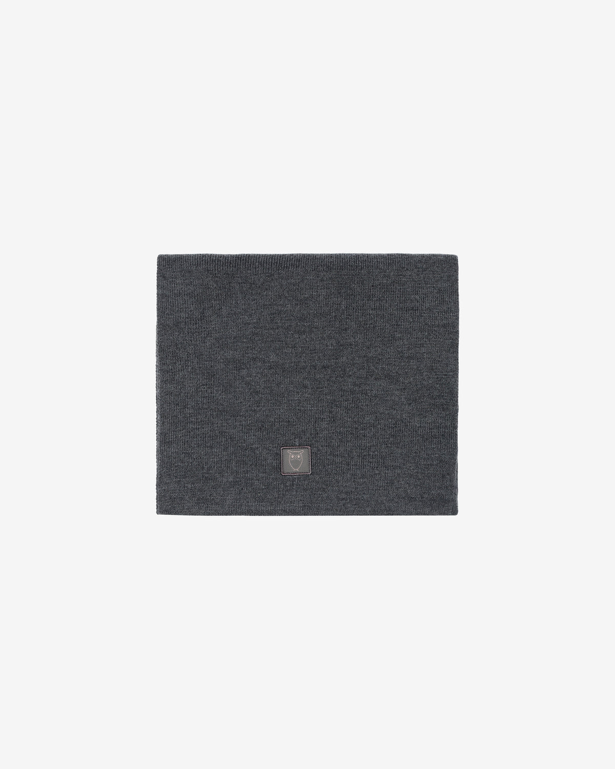 KnowledgeCotton Apparel - UNI Merino badge scarf Scarfs 1073 Dark Grey Melange