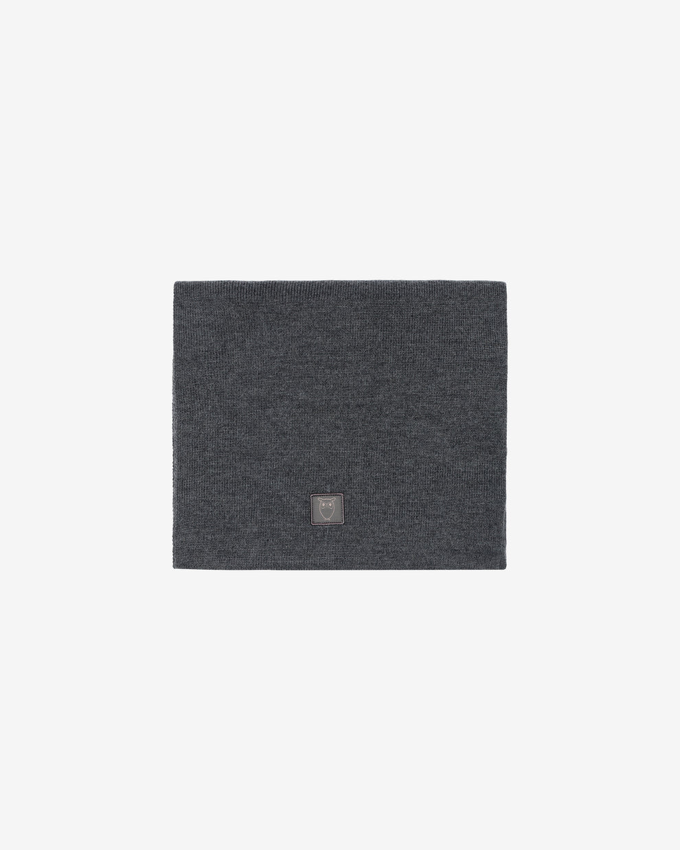 KnowledgeCotton Apparel - UNI Merino badge scarf Scarfs 1073 Dark Grey Melange