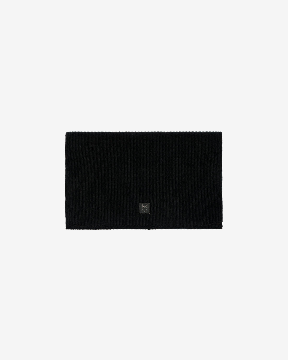 KnowledgeCotton Apparel - UNI Merino badge scarf Scarfs 1300 Black Jet