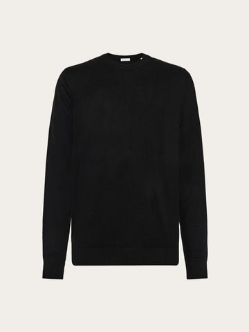 KnowledgeCotton Apparel - MEN Merino crew neck sweater Knits 1300 Black Jet