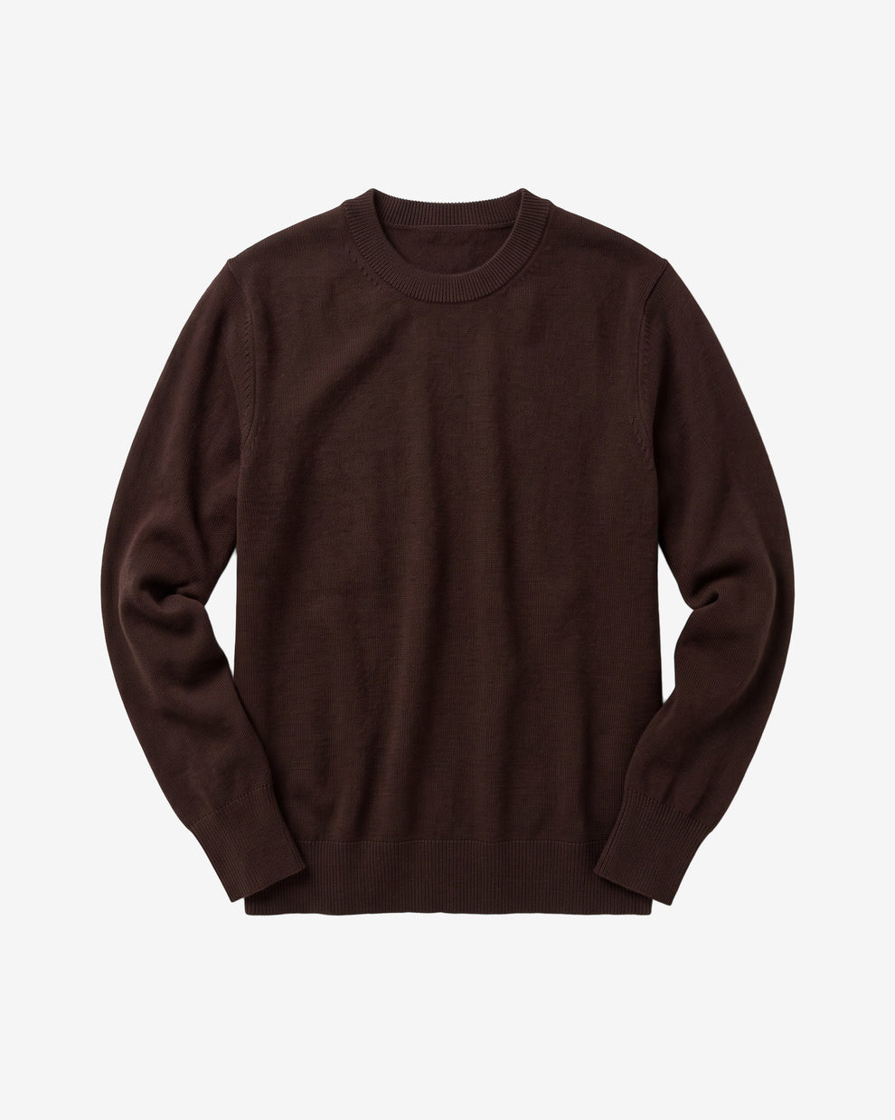 KnowledgeCotton Apparel - WMN Merino crew neck sweater Knits 1487 Chocolate Torte