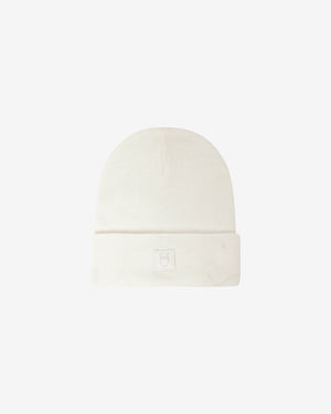 KnowledgeCotton Apparel - UNI Merino double layer badge beanie Hats 1387 Egret