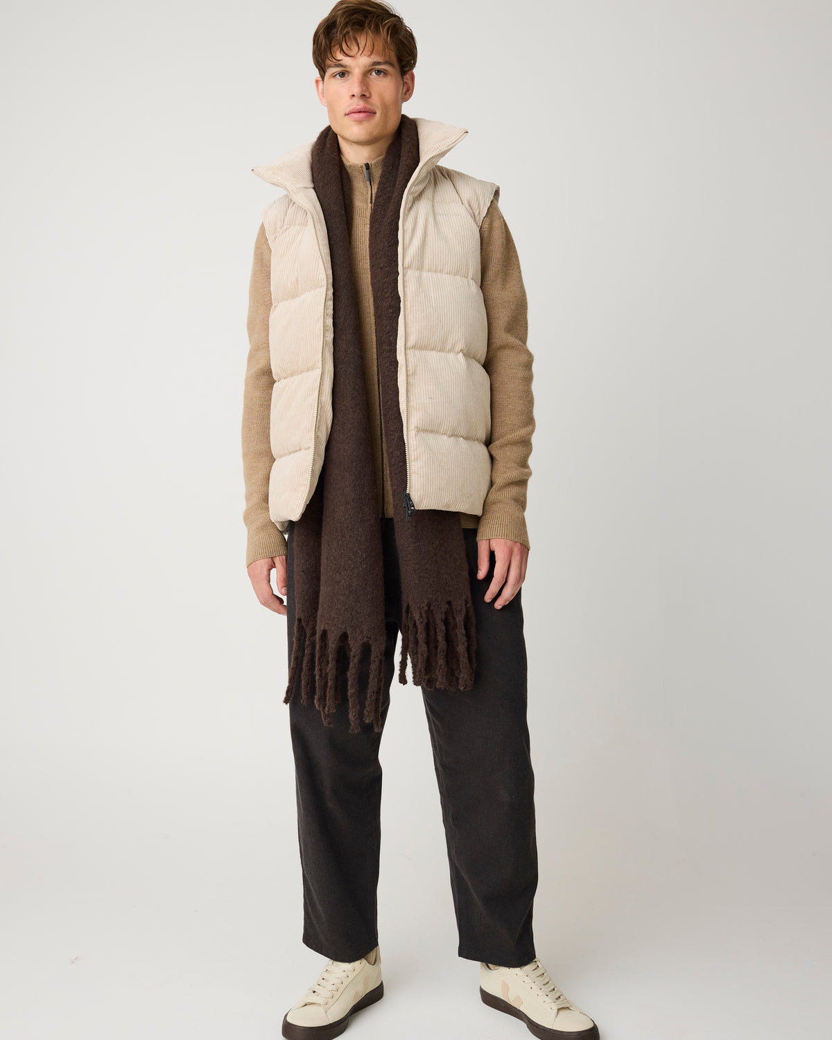 KnowledgeCotton Apparel - MEN Merino full zip sweater Knits 1336 Kelp melange