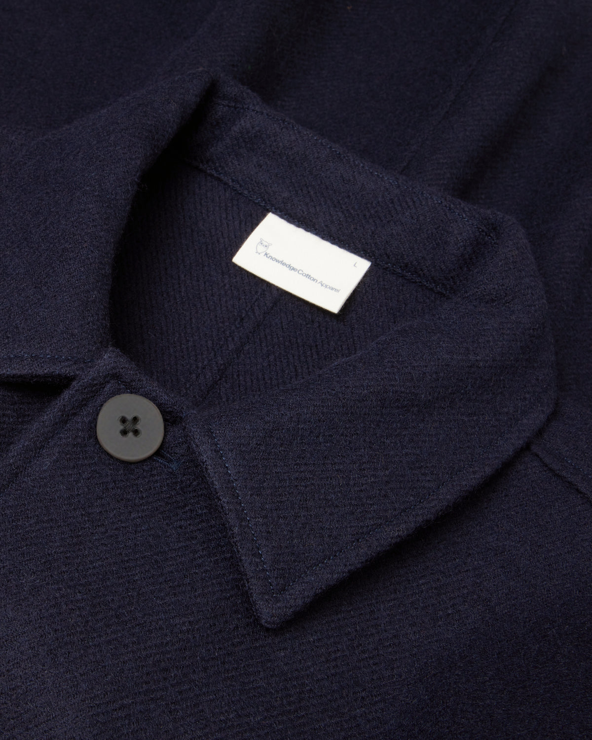 KnowledgeCotton Apparel - MEN Merino overshirt Overshirts 1412 Night Sky