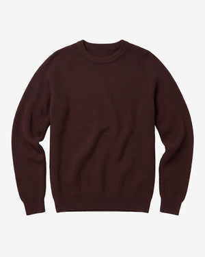 KnowledgeCotton Apparel - MEN O-neck merino wool rib knit Knits 1487 Chocolate Torte