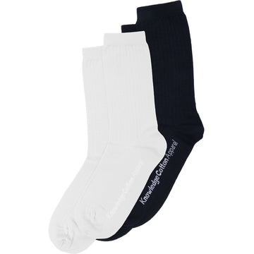 KnowledgeCotton Apparel - UNI 2 pack classic socks Socks 1010 Bright White