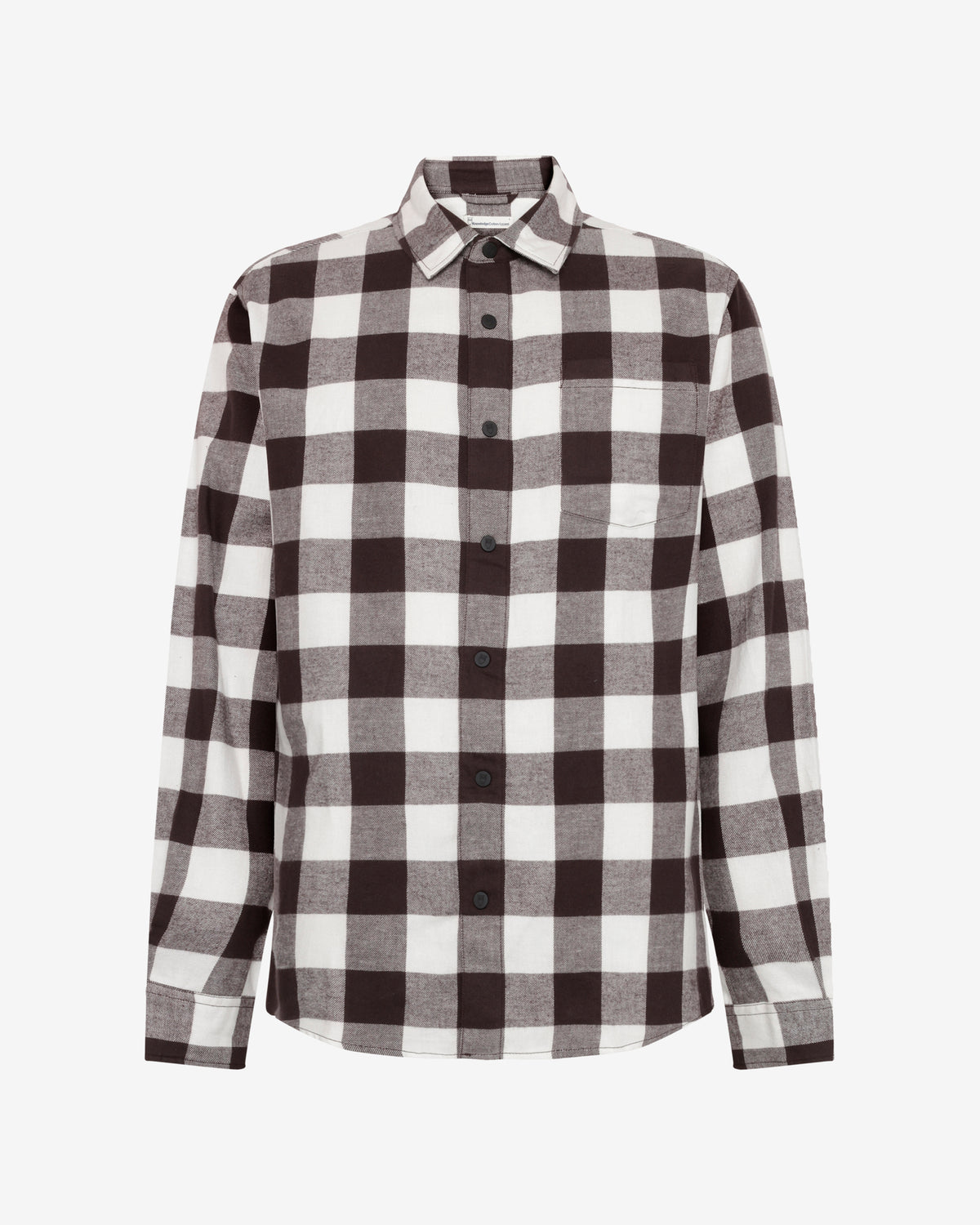 KnowledgeCotton Apparel - MEN Organic Cotton Checked Flannel Shirt GOTS Shirts 7026 Brown check