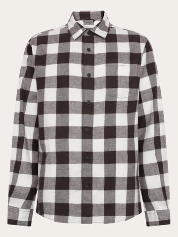 KnowledgeCotton Apparel - MEN Organic Cotton Checked Flannel Shirt GOTS Shirts 7026 Brown check