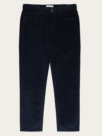 KnowledgeCotton Apparel - MEN Organic Cotton Chuck 5-pocket Corduroy Pants GOTS Pants 1412 Night Sky