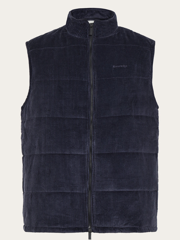 KnowledgeCotton Apparel - MEN Organic Cotton Corduroy Vest - GRS/Vegan PETA Vests 1412 Night Sky