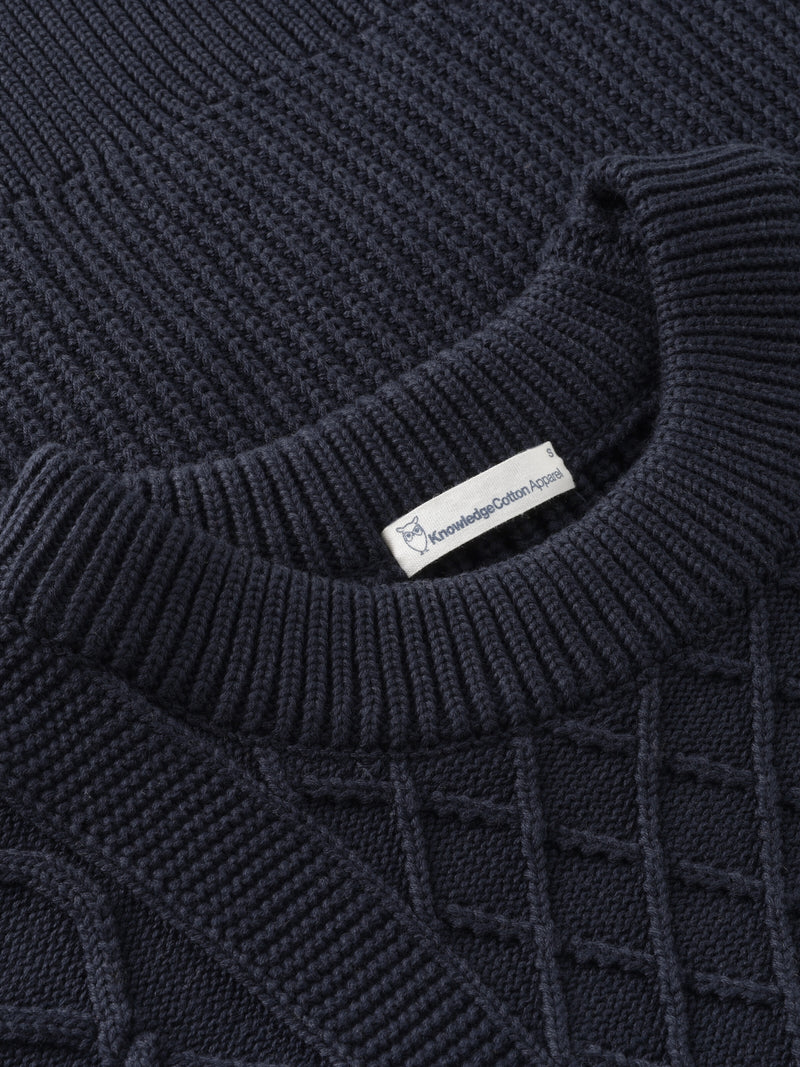 KnowledgeCotton Apparel - WMN Organic Cotton Crew Neck - Regenerative Organic Certified™ - GOTS/Vegan Knits 1412 Night Sky