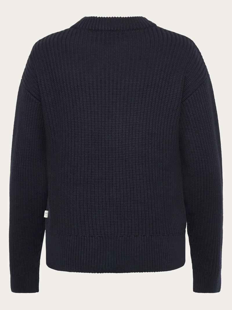 KnowledgeCotton Apparel - WMN Organic Cotton Crew Neck - Regenerative Organic Certified™ - GOTS/Vegan Knits 1412 Night Sky