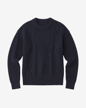 KnowledgeCotton Apparel - WMN Organic Cotton Crew Neck - Regenerative Organic Certified™ - GOTS/Vegan Knits 1412 Night Sky
