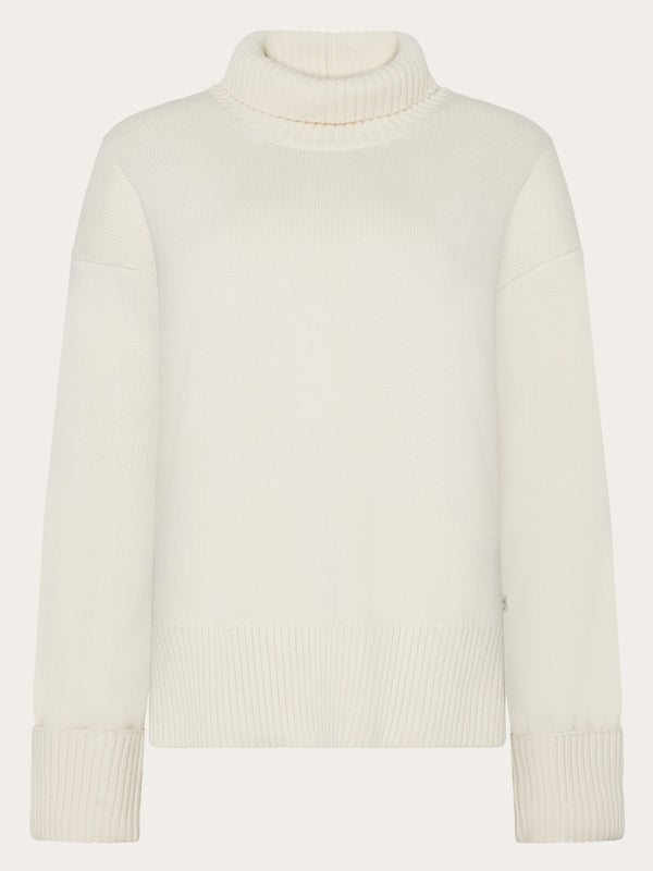 KnowledgeCotton Apparel - WMN Organic Cotton Crew Neck - Regenerative Organic Certified™ - GOTS/Vegan Knits 1387 Egret