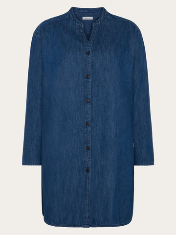 KnowledgeCotton Apparel - WMN Organic Cotton Denim Shirt GOTS Shirts 3059 Dark Blue denim