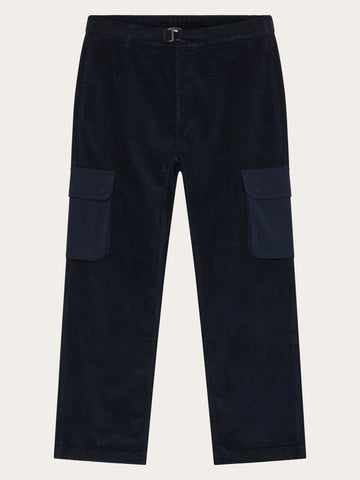 KnowledgeCotton Apparel - MEN Organic Cotton Fig Corduroy Slacks GOTS Pants 1412 Night Sky