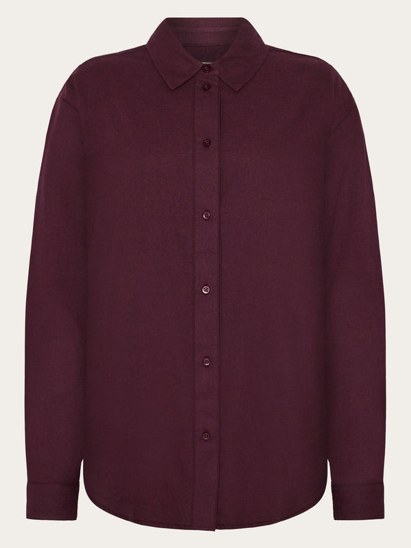 KnowledgeCotton Apparel - WMN Organic Cotton Flannel Shirt GOTS Shirts 1281 Fig