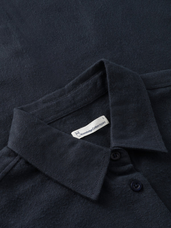 KnowledgeCotton Apparel - WMN Organic Cotton Flannel Shirt GOTS Shirts 1001 Total Eclipse
