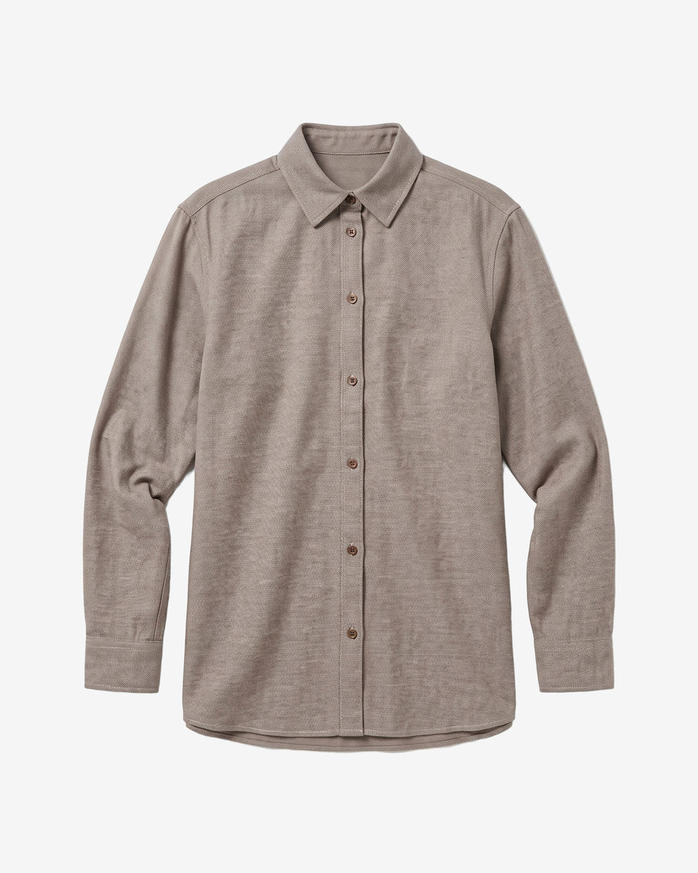 KnowledgeCotton Apparel - WMN Organic Cotton Flannel Shirt GOTS Shirts 1243 Demitasse (brown)