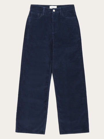 KnowledgeCotton Apparel - WMN Organic Cotton Gale Corduroy Pants GOTS Pants 1412 Night Sky