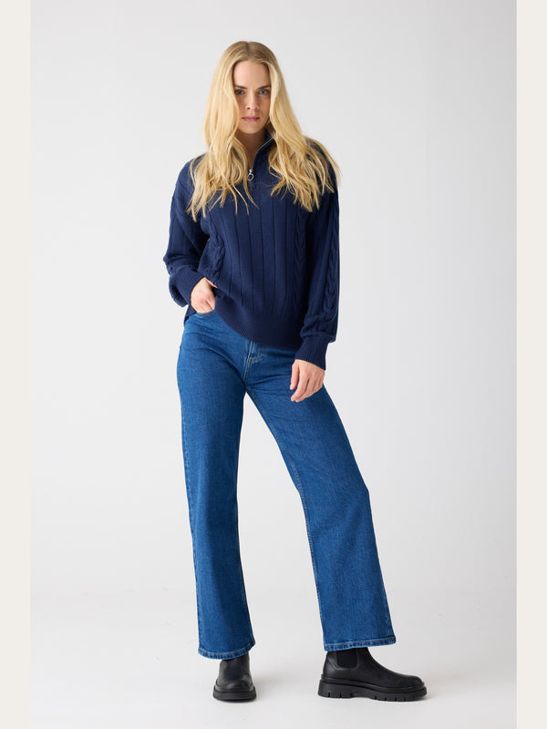 KnowledgeCotton Apparel - WMN Organic Cotton Gale Jeans GOTS Denim jeans 3043 Medium Blue