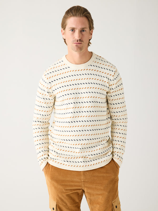 KnowledgeCotton Apparel - MEN Organic Cotton Jacquard Knit - Regenerative Organic Certified™ - GOTS/Vegan Knits 1387 Egret