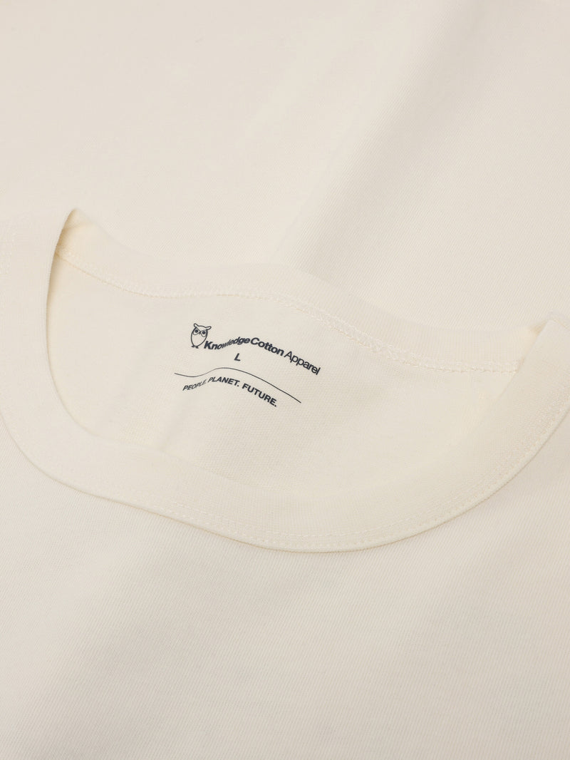 KnowledgeCotton Apparel - MEN Organic Cotton Long sleeved T-shirt GOTS Long Sleeves 1387 Egret