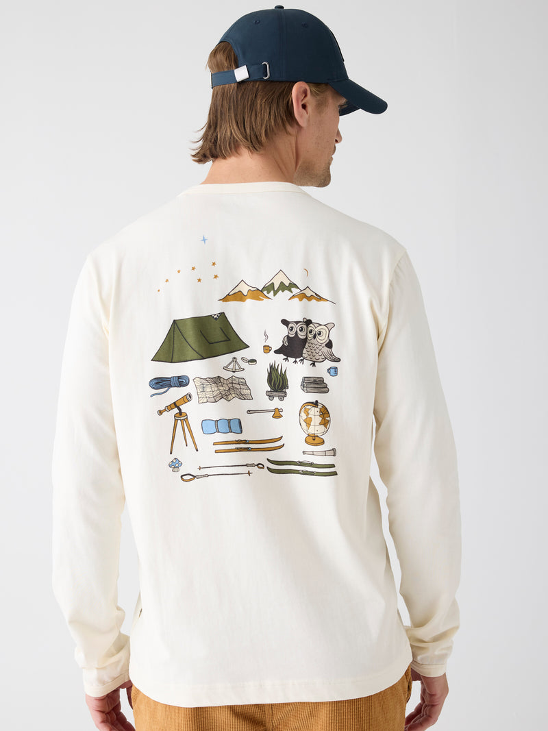 KnowledgeCotton Apparel - MEN Organic Cotton Long sleeved T-shirt GOTS Long Sleeves 1387 Egret