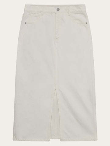 KnowledgeCotton Apparel - WMN Organic Cotton Twill Skirt GOTS Skirts 1387 Egret