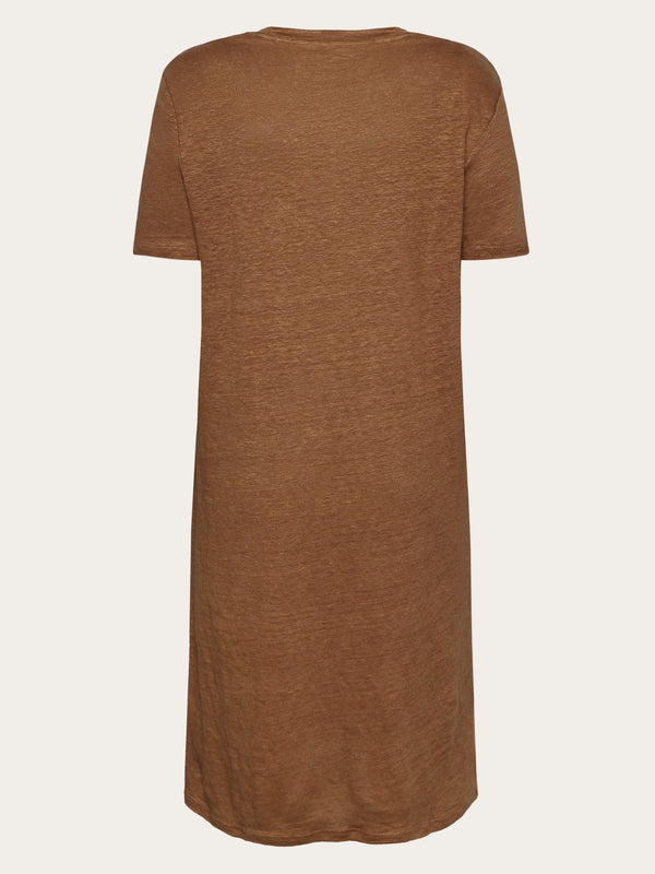 KnowledgeCotton Apparel - WMN Organic Linen T-Shirt Dress GOTS/Vegan Dresses 1019 Tuffet