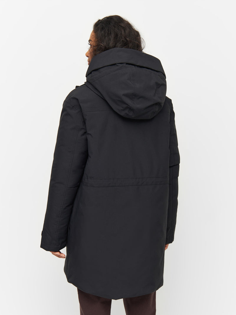 KnowledgeCotton Apparel - WMN Oversized padded coat Jackets 1300 Black Jet