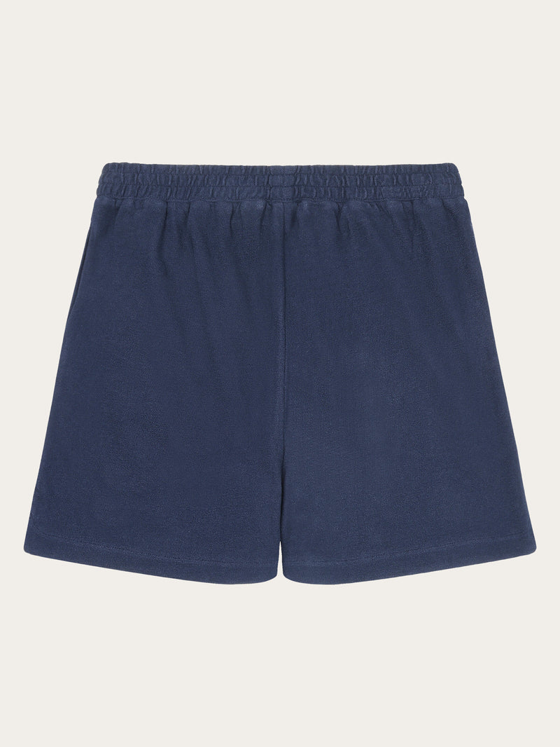 KnowledgeCotton Apparel - WMN POSEY elastic waist bouclé shorts - GOTS/Vegan Shorts 1412 Night Sky