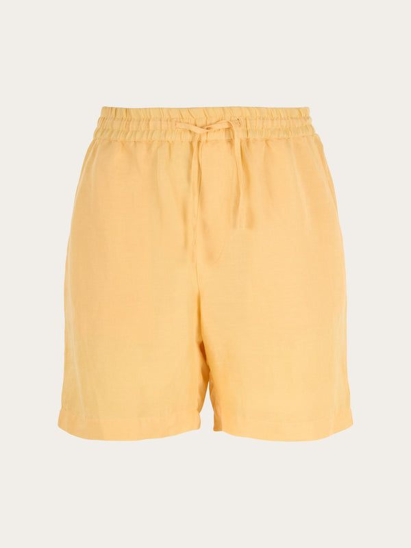 KnowledgeCotton Apparel - WMN POSEY linen mix elastic waist shorts Shorts 1352 Impala