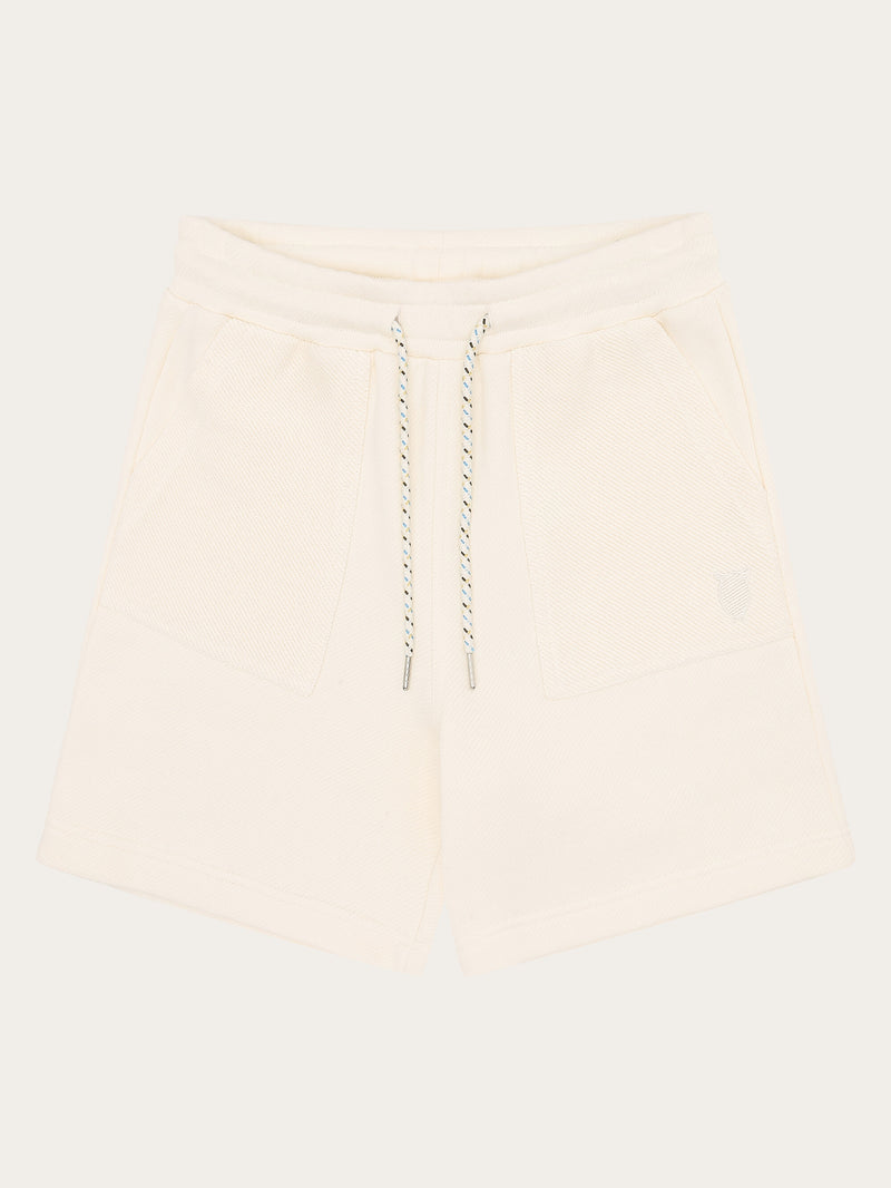 KnowledgeCotton Apparel - WMN POSEY wide fit mid-rise sweat shorts - GOTS/Vegan Shorts 1387 Egret